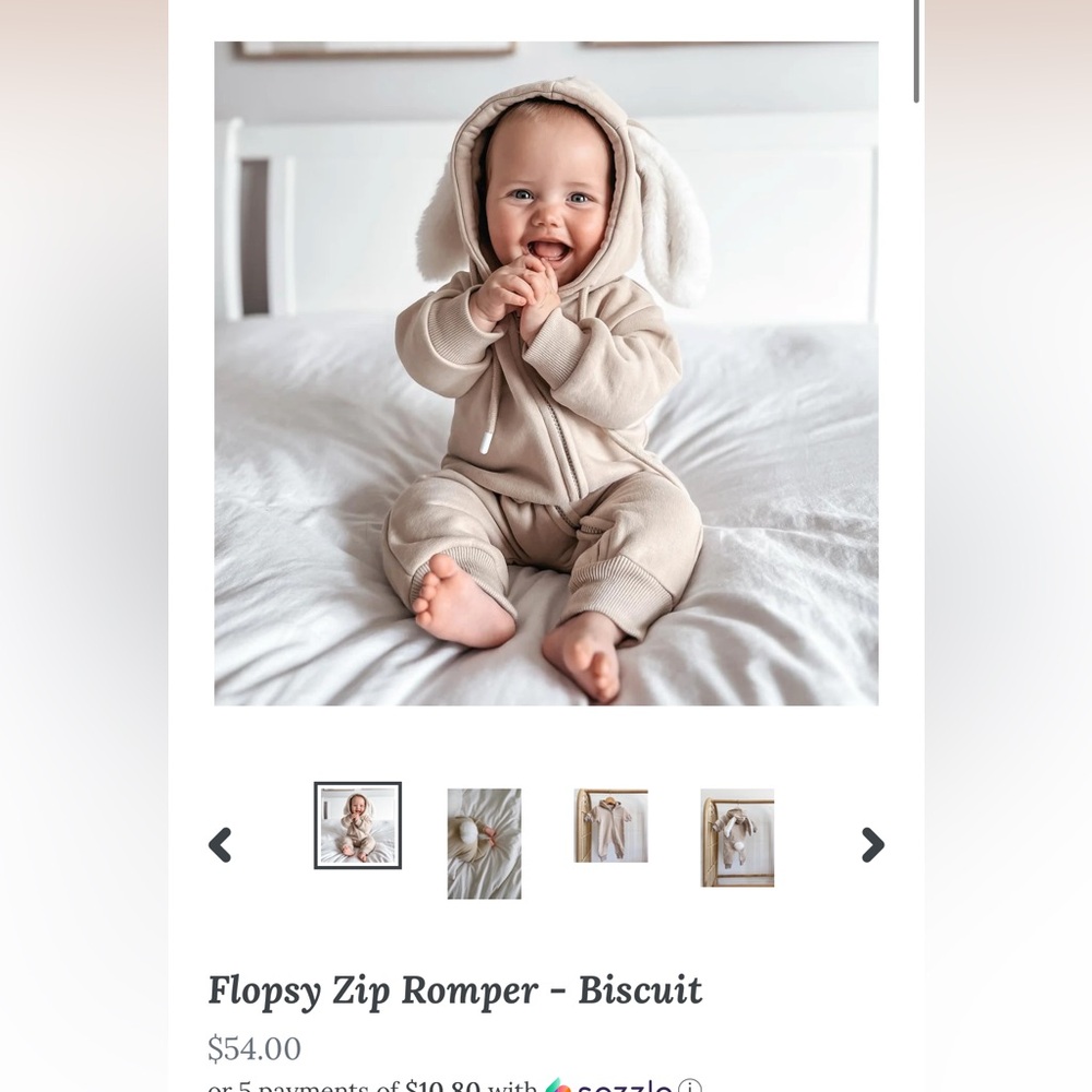 Easter BLOSSOM & PEAR bunny onesie! Size 6-12m